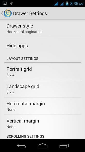 Lollipop Launcher Drawer Settings