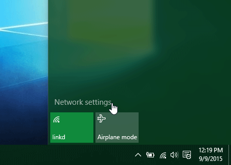 Network Settings in Windows 10