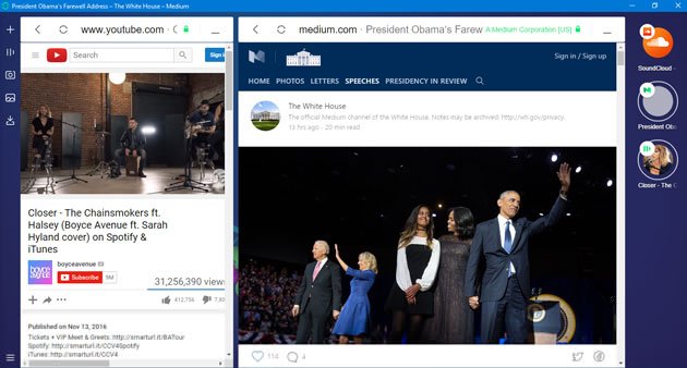 Opera Neon Split Screen