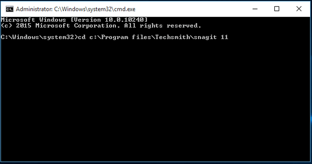 Run command to open Snagit on Windows 10 lock screen