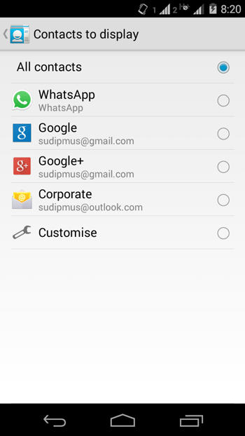 Select Source of Contacts