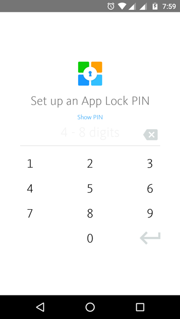 Setup applock pin in AppLock+