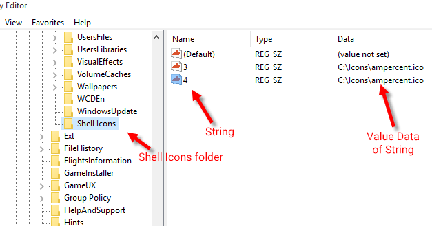 Shell Icons setup in Registry editor