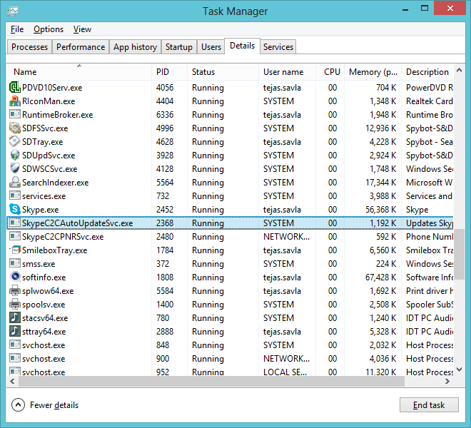 task manager background processes