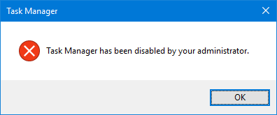 Task Manager has been disabled by your administrator error in windows