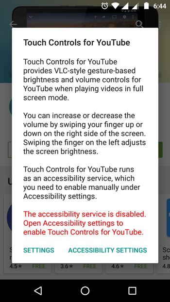 Touch Controls for YouTube start screen