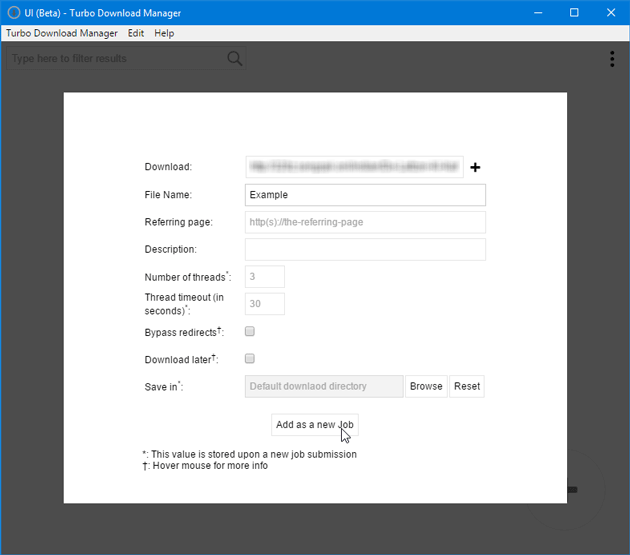 Turbo Download Manager settings