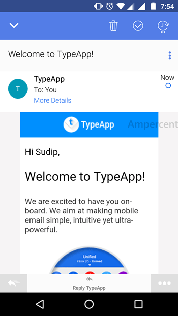 TypeApp Email single email option