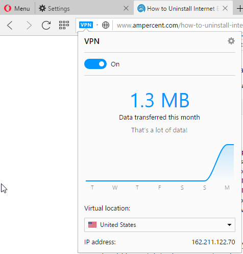 VPN enabled in Opera Developer
