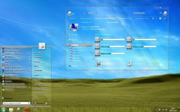 Windows 7 Transparent Start Menu