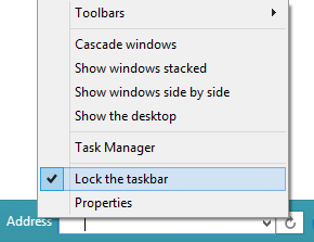 Windows 8 Unlock Taskbar