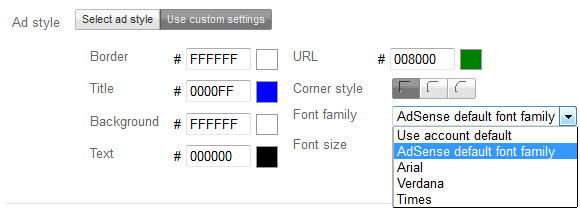 adsense-font-family-selection