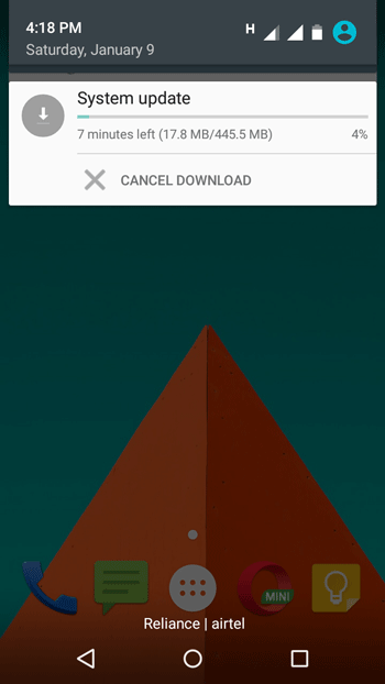 android marshmallow installation status in moto g