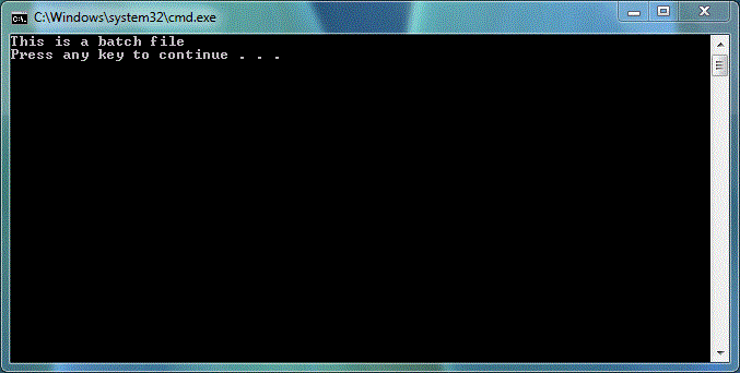 Preview of a simple batch file