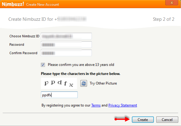create nimbuzz id - all in one chat messenger for pc