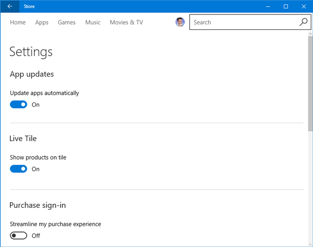 disable automatic windows store apps update