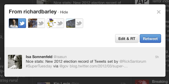 Classic retweet button in TweetDeck