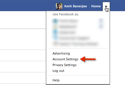 Facebook account settings