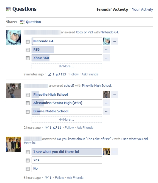 feed, questions, answers, facebook