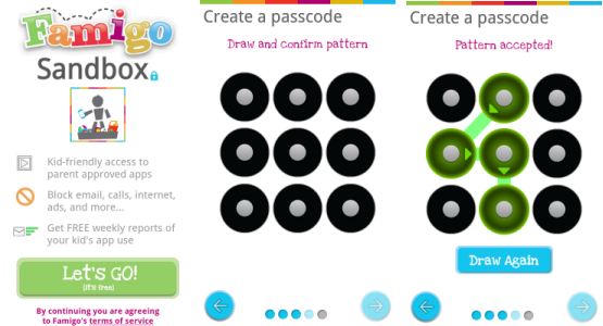 Choose password for Famigo Sandbox