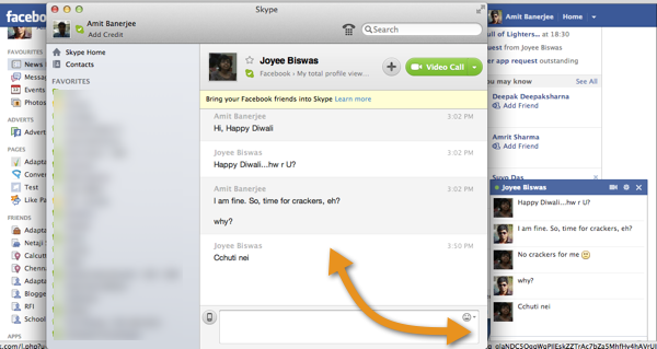 Get Facebook Messages In Skype