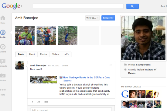 google plus profile photo rows