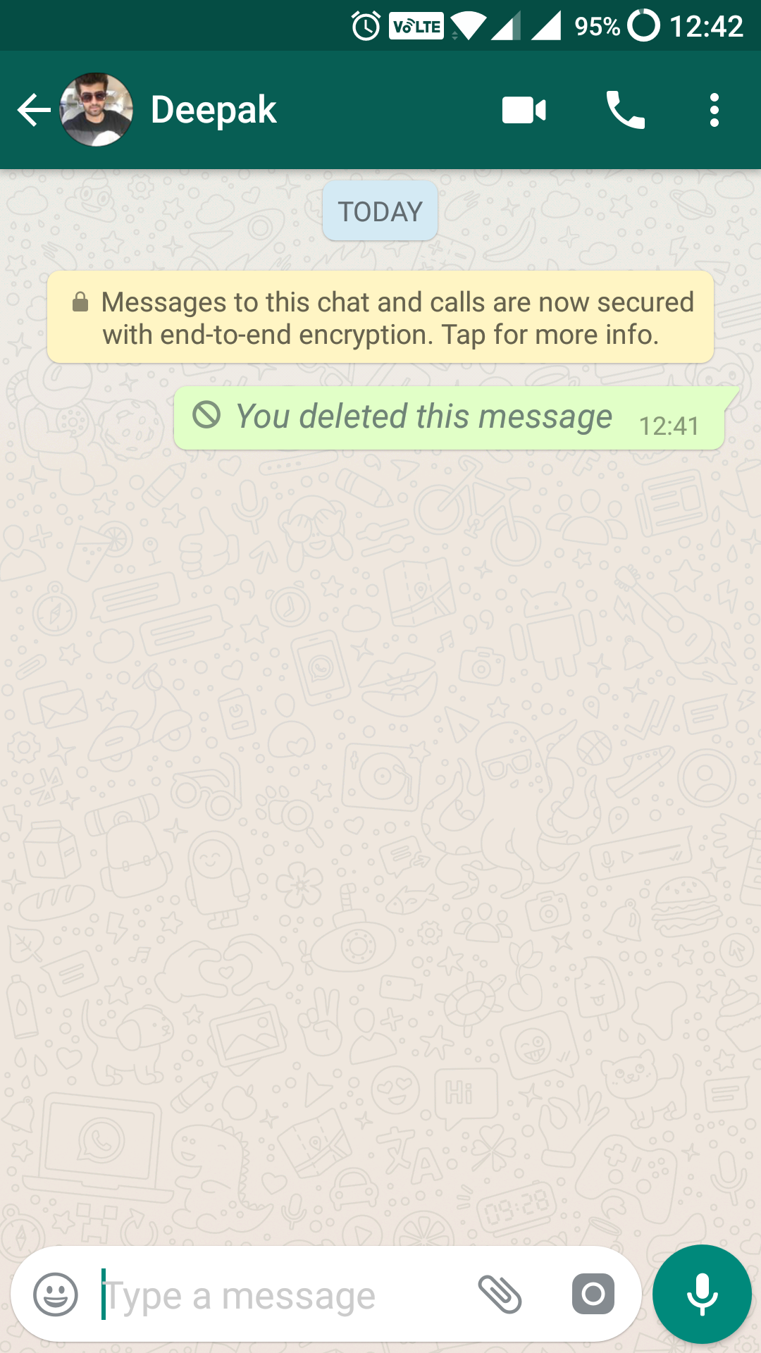 how to delete a whatsapp message - deleted