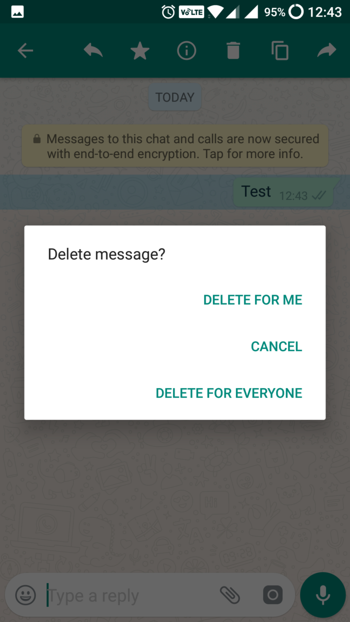 how to delete a whatsapp message - delivered but deleted