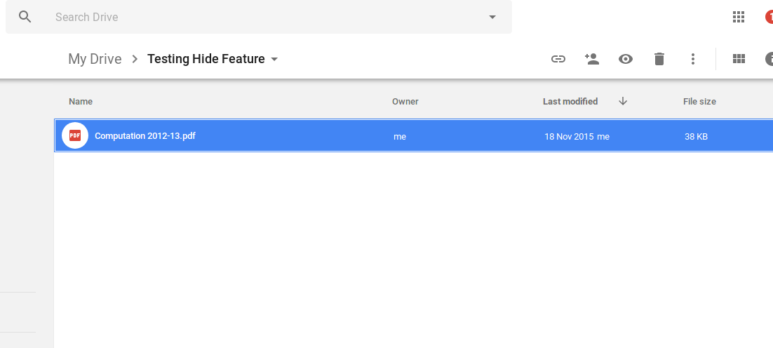 how to hide files in google drive