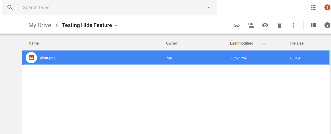 how to hide files in google - renamed