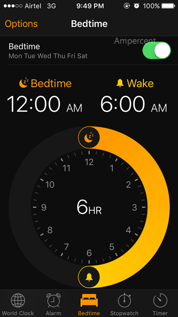 iOS 10 BedTime