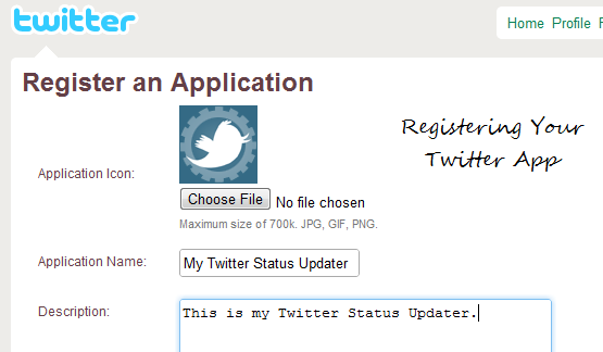 Register your Twitter application