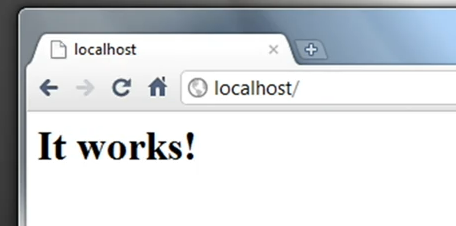 Localhost screen on Apache