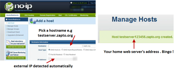 Map domain name with external ip address