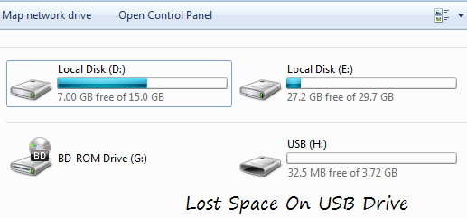 Recover Missing Space On USB Drive DiskPart