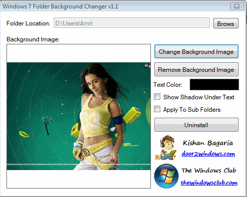 Change Folder Background in Windows7 with an image