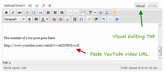 Embed YouTube videos in WordPress posts