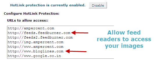 Allow feed readers Access Hotlinked images