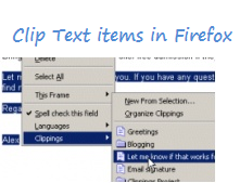 Save Text items in Firefox for frequent use