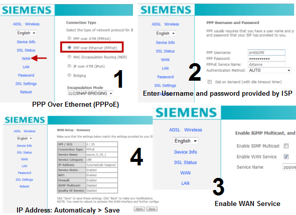 Modem Settings For automatically Connecting to the internet