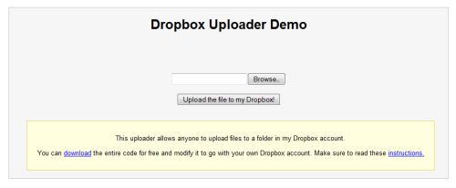 Dropbox Uploader PHP script