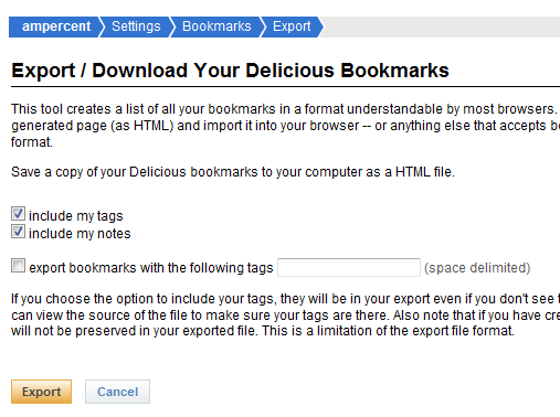 Export Delicious Bookmarks And Upload To Google Bookmarks