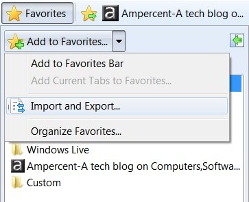 Internet Explorer | Export and Import Favorites