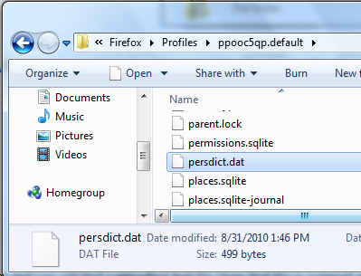 Firefox dictionary File