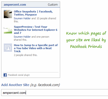 Know which pages from your site are liked by Facebook friends