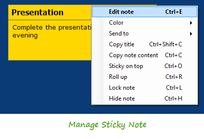 manage Sticky Notes attributes