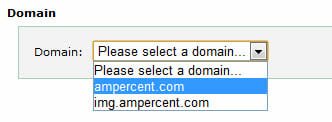 Select domain name to change MX records
