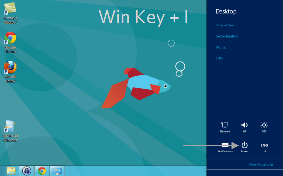 Shutdown Windows 8 Using Keyboard shortcut