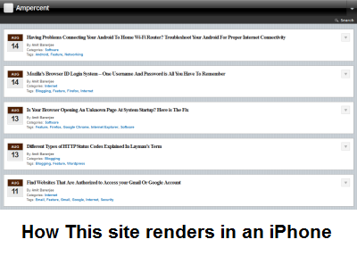 Preview website design in iPhone and iPad
